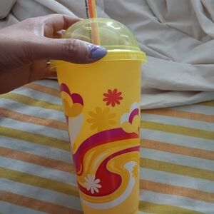 *SOLD*Nwt Starbucks 2025 Colorful Yellow Tumbler with Domw Lid Venti